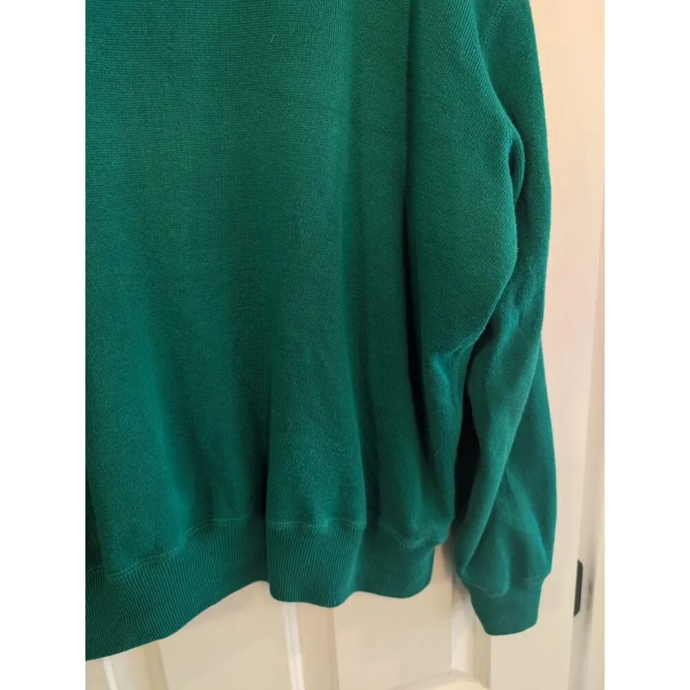 Vintage Polo Golf Ralph Lauren Men's Large Green Crest Crewneck Sweater